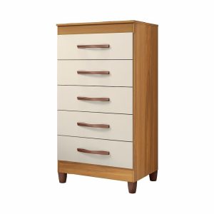 DRESSER, ESMERALDA, 5 DRAW O/WHT