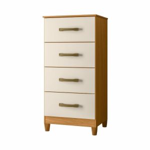 DRESSER, MOBI, 4 DRAW O/WHT