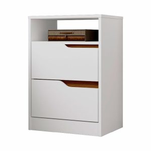 NIGHT STAND, VELADOR SOLE, 2 DRAW M/WHT