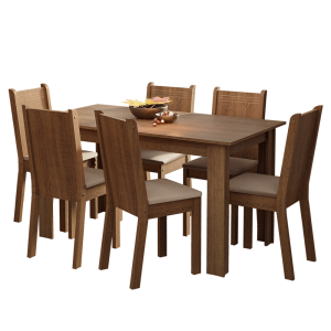 ANULA DINING TABLE WITH WOODEN WITH 6 CHAIRS