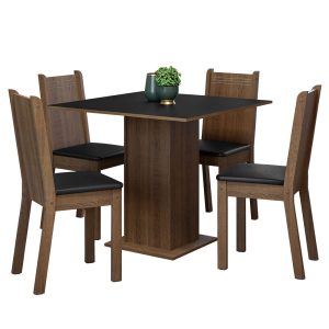 SAMARA SQUARE MADESA DINING TABLE WOODEN WITH 4 CHAIRS